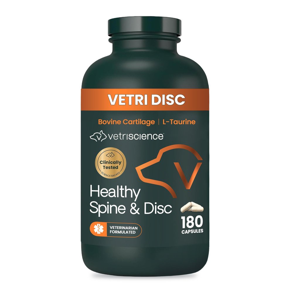 VetriScience Healthy Spine & Disc Easy-Open Capsules, Back and Spinal Support Chondroitin and Taurine Supplement for Dogs, Perfect for Dachshunds, Corgis, Frenchies, Basset Hounds & More, 180 Count