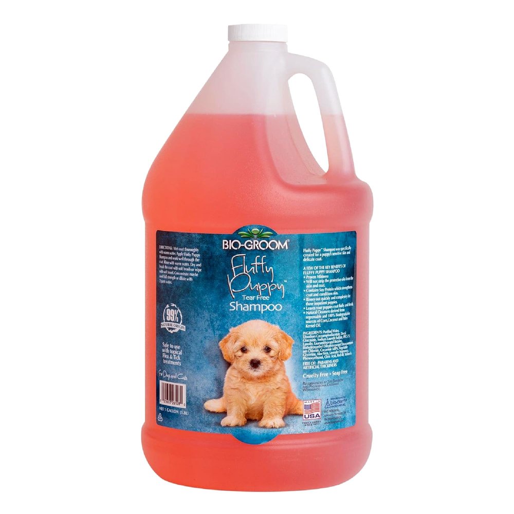 Bio-Groom Fluffy Puppy Tear-Free Shampoo- Dog Bathing Supplies, Puppy Shampoo, Cat & Dog Grooming Supplies for Sensitive Skin, Cruelty-Free, Made in USA, Tearless Products - 1 Gallon