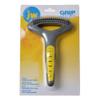 JW Pet Company GripSoft Double Row Undercoat Rake Dog Brush, Black, Yellow, 1 view 1