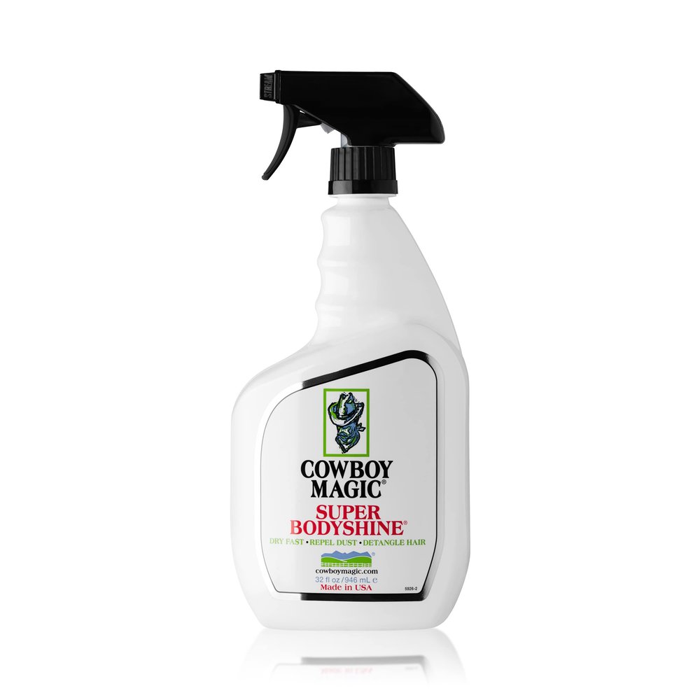 COWBOY MAGIC Super Bodyshine FAST DRY REPEL DUST DETANGLE HAIR 32 Ounce