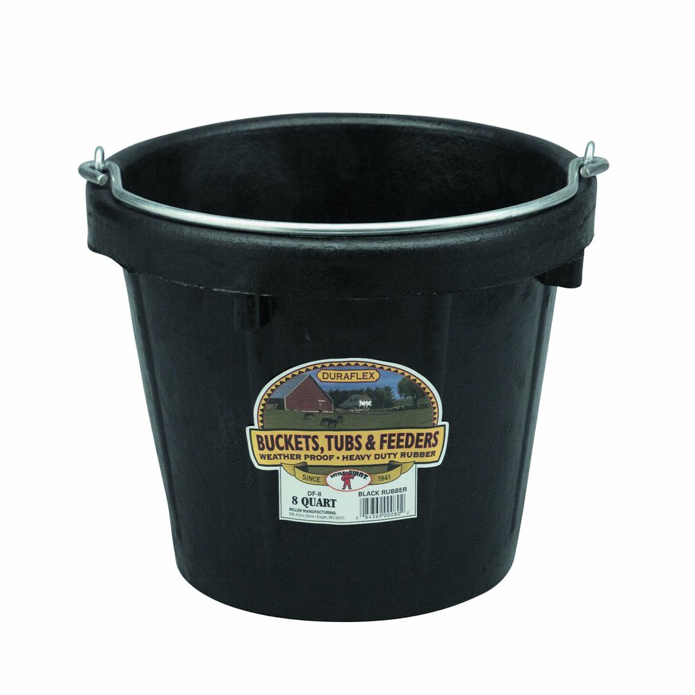 Little Giant Rubber Pail | All-Purpose Heavy Duty Rubber Bucket | Water Bucket | 8 Quarts