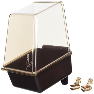 Penn-Plax Clip-On Bird Bath Attaches to Most Birdcages Perfect for Parakeets, Lovebirds, Parrotlets, Finches, Canaries, and Other Small Birds Brown