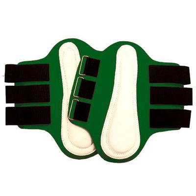 Intrepid International Splint Boots with White Leather Patches, Small, Green