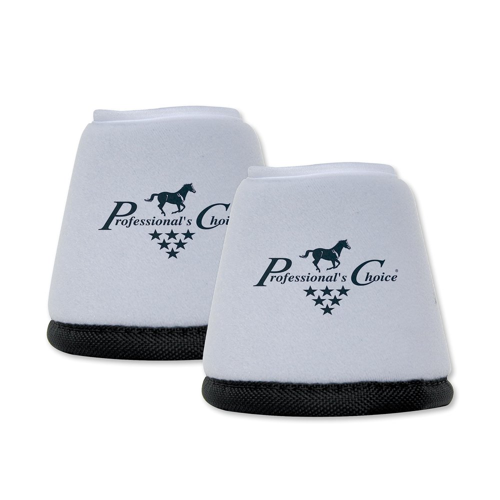 Professional's Choice Quick-Wrap Bell Boots | Ultimate in Hoof and Soft Tissue Protection | 360 Degree Wrap | Medium White