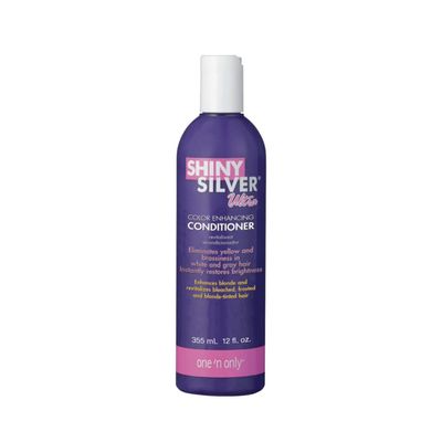 One 'N Only Shiny Silver Color Enhancing Conditioner for Women - Purple Conditioner to Neutralize Yellow & Brassy Tones - Restores Shine & Moisture for White, Gray, Blonde & Highlighted Hair (12 oz)