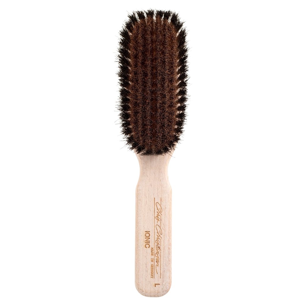Chris Christensen Boar Dog Brush, Groom Like a Professional, Ionic Series, Brass Bristles, Positive Ionic Charge Pulls Debris and Dander, Large