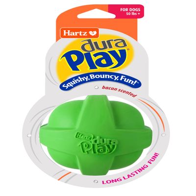 Hartz DuraPlay Bacon Scented Dog Toys, Large 1 Count, Colors may vary