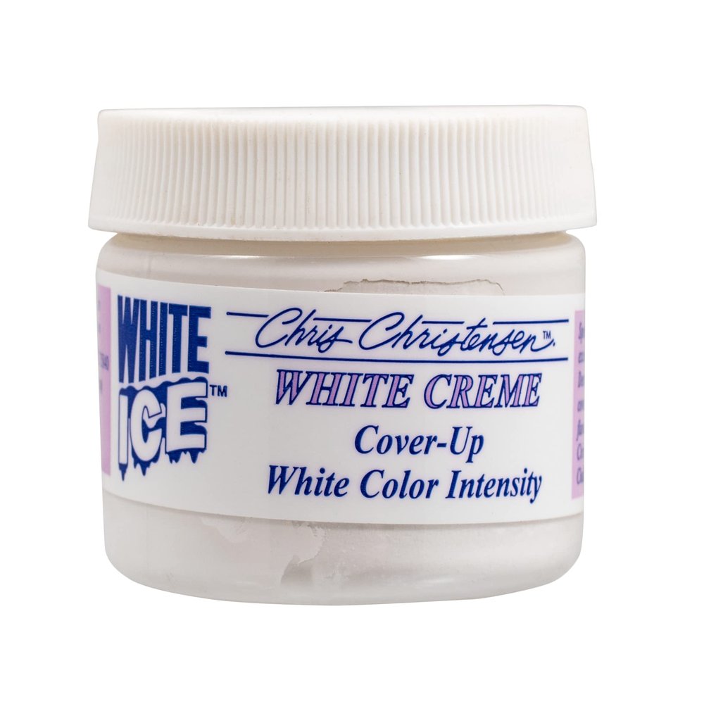 Chris Christensen Ice Crme Cover Up, Dog Cosmetics, Groom Like a Professional, Not Oily or Heavy, Dense Pigmentation, Crme Cover Up, Made in The USA, White 2.5 oz