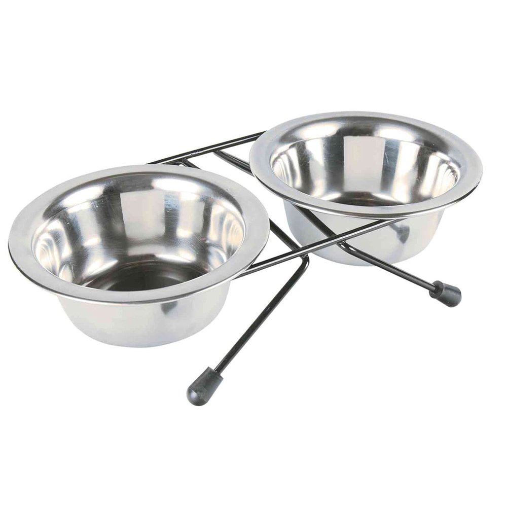 Trixie Eat on Feet Stainless Steel Two Bowls, 10 cm