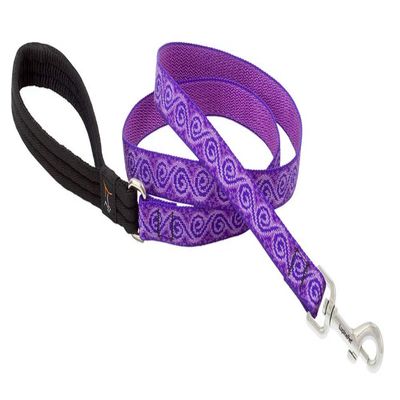 LupinePet Originals 3/4" Jelly Roll 4-Foot Padded Handle Leash for Medium and Larger Dogs