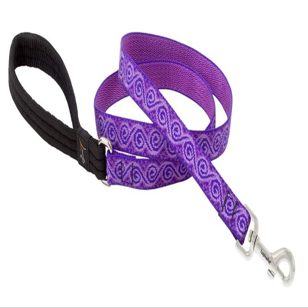 LupinePet Originals 3/4" Jelly Roll 4-Foot Padded Handle Leash for Medium and Larger Dogs