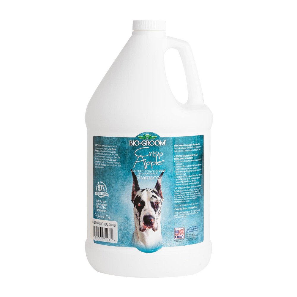 Bio-Groom Crisp Apple Dog Shampoo - Natural Scent Pet Shampoo, Aloe Vera, Chamomile, Cat & Dog Bathing Supplies, Puppy Wash, Cruelty-Free, Made in USA, Quick Rinse Cat Shampoo - 1 Gallon