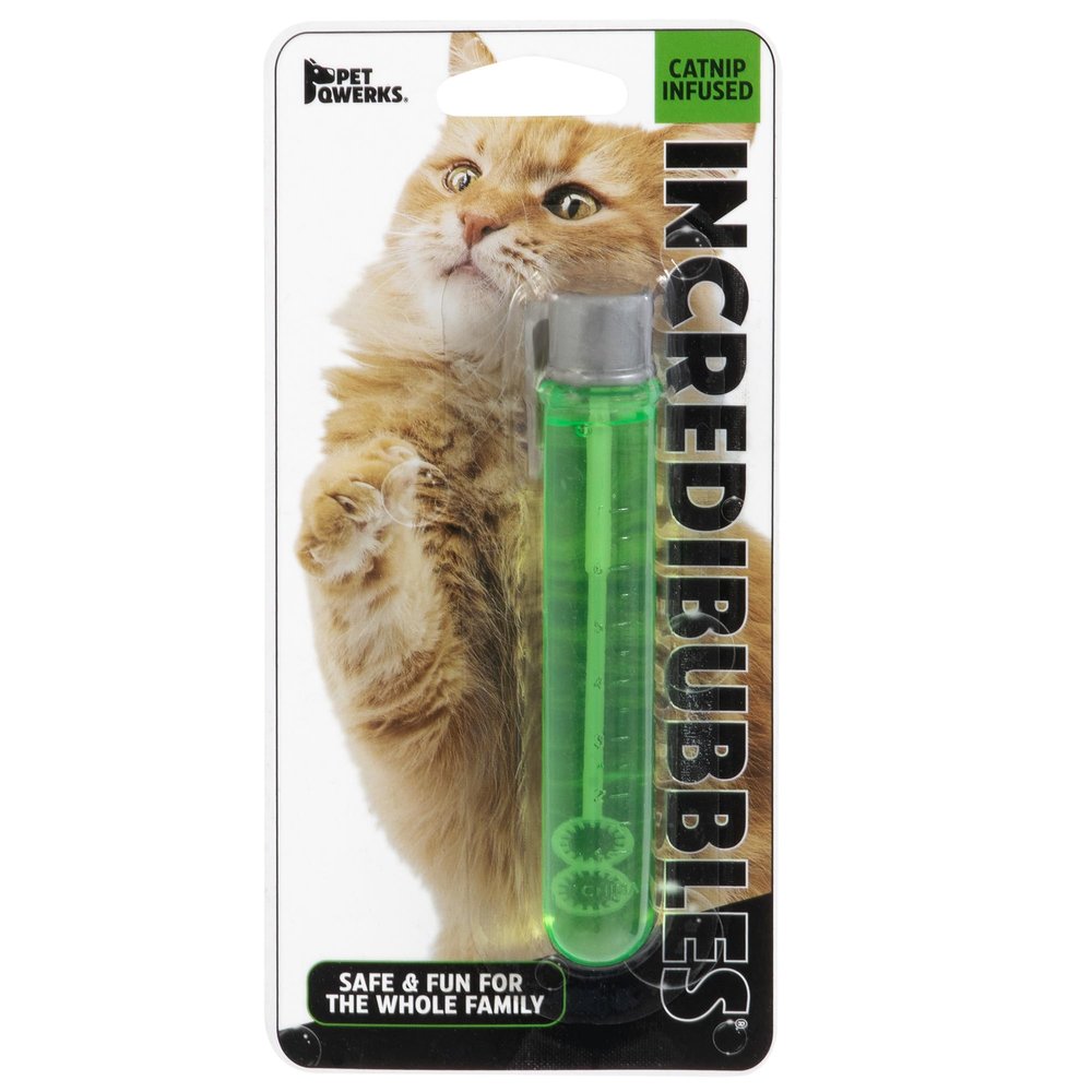 Pet Qwerks Incredibubbles Interactive Cat Toys - Long Lasting Edible Bubbles for Cats - Catnip Flavor - 20 ML