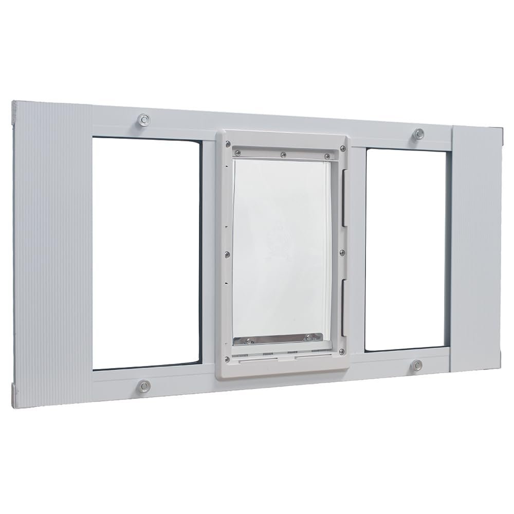 Ideal Pet Products Aluminum Sash Window Pet Door, Adjustable to Fit Window Widths from 33" to 38", Medium 7 x 11-1/4 Flap Size