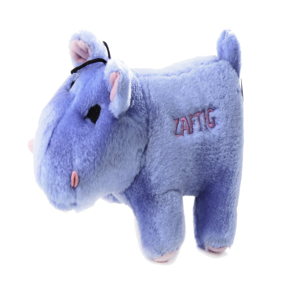 Copa Judaica Chewish Treat Zaftig Hippo Squeaker Plush Dog Toy, 7 by 3 by 4-Inch, Blue