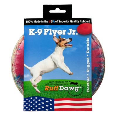 Ruff Dawg K9 FlyerJR Durable, Flexible Flying Disc Dog Toy for Fetch Safe for Teeth & Gums High-Visibility Neon Colors Ideal for Outdoor Play & Exercise
