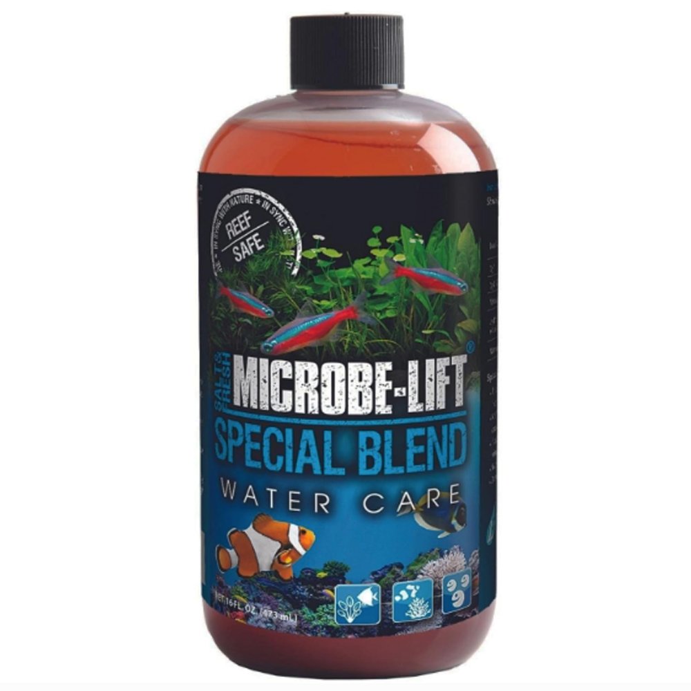 MICROBE-LIFT Special Blend Aquarium Water Care Treatment, Cleaner & Clarifier for Fresh and Saltwater Fish Tanks, Reduces Maintenance & Helps with Aquarium Algae Control and Odor, 16 Ounces (SBH16)