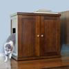 THE REFINED FELINE Cat Litter Box Enclosure Cabinet, Modern, Mahogany Brown, Adjustable Levelers, Large, Hidden Litter Cat Furniture with Drawer view 1