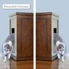 THE REFINED FELINE Cat Litter Box Enclosure Cabinet, Modern, Mahogany Brown, Adjustable Levelers, Large, Hidden Litter Cat Furniture with Drawer view 3