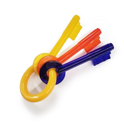 Nylabone Puppy Chew Key Ring Toy, Toys for Teething Puppies, Multi Color, Bacon Flavor, Medium - Up to 35 lbs, 1 Count