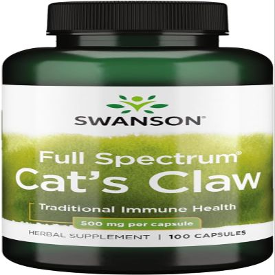Swanson Full-Spectrum Cat's Claw - Herbal Supplement Promoting Digestive Health & Immune System Support - Natural Formula Supporting Joint Health - (100 Capsules, 500mg Each)