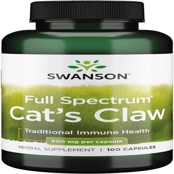 Swanson Full-Spectrum Cat's Claw - Herbal Supplement Promoting Digestive Health & Immune System Support - Natural Formula Supporting Joint Health - (100 Capsules, 500mg Each)