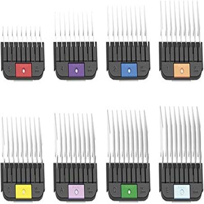 Wahl Pro Animal Stainless Steel Attachment Combs - 8 Cutting Lengths - Color-Coded Dog & Cat Clipper Guides - Animal Grooming Essentials - Snag-Free Cutting - Multicolor 2