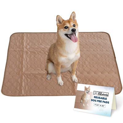 EZwhelp Reusable Dog Pee Pads - Waterproof Training Pads for Dogs - Washable & Sanitary - Rounded Corners - Laminated, Lightweight, Durable - Pet Essentials for Puppy Training and Whelping - 36" x 34"
