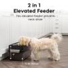 IRIS USA Dog Bowls Elevated with Storage, 9" H Raised Feeding Station with Airtight Food Container Holds Up to 13 lbs, Dog Bowl Stand for Small Dogs, Indoor Pet Feeder, Smoke/Black view 3