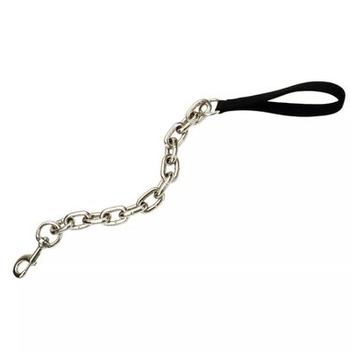 Coastal Pet - Giant Chain Dog Traffic Leash with Nylon Handle, Black, 1" x 30"