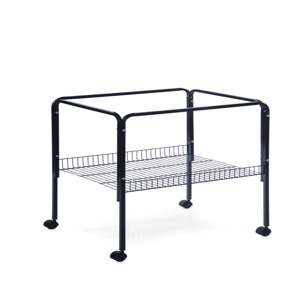 Prevue Pet Products Bird Cage Stand with Shelf - Small Metal Cage Stand with Rolling Wheels, Bird Stands for Inside, MidHeight Shelf for Cage Accessories, Toys, and Storage - Black