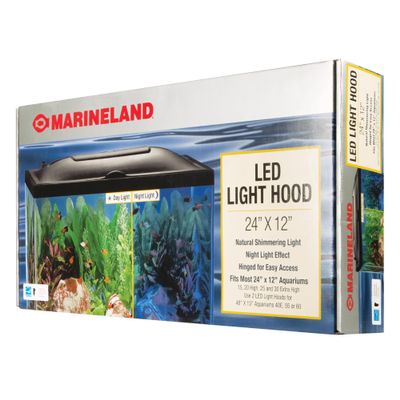 Marineland LED Light Hood For Aquariums, 24 Inches By 12 Inches, Natural Shimmering Light With Night Light Effect