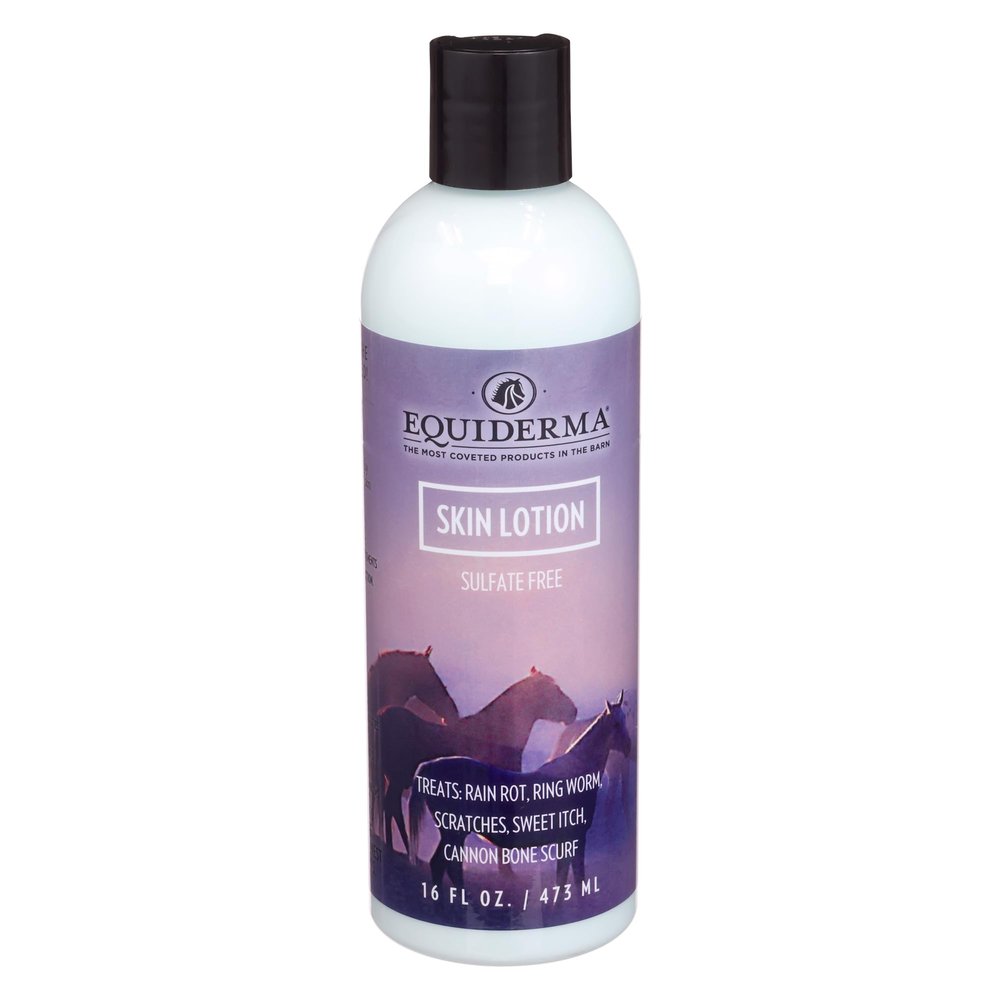 EQUIDERMA Horse Skin Lotion 16 oz | All-in-One Equine Skin Care for Cannon Bone Scurf, Mane & Tail Itching, Midline Irritation, Dry Patches & Coat Health Support