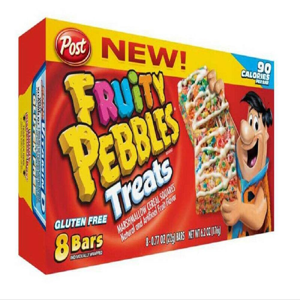 Post Fruity Pebbles Treats 8-count Box (Pack of 2)