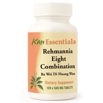Kan Herb Company Rehmannia Eight Combination Traditional Chinese Herbal Blend for Dogs & Cats to Support Kidney Health, Vitality, & Hormonal Balance, Herbal Supplement Tablets for Pets, 120 Tablets