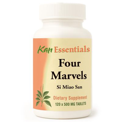 Kan Herb Company Four Marvels Traditional Chinese Herbal Blend for Dogs and Cats to Support Digestive Clarity, Fluid Balance, and Overall Wellness, Herbal Supplement Tablets for Pets, 120 Tablets
