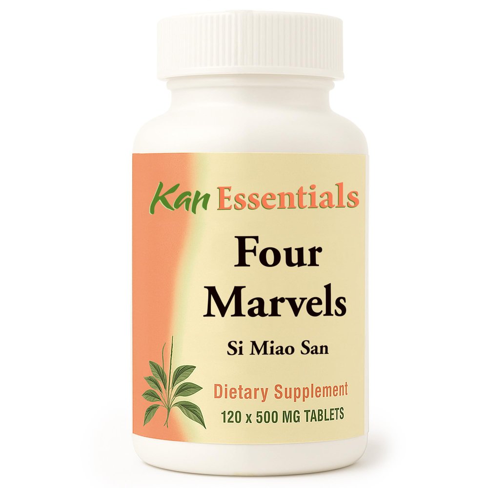 Kan Herb Company Four Marvels Traditional Chinese Herbal Blend for Dogs and Cats to Support Digestive Clarity, Fluid Balance, and Overall Wellness, Herbal Supplement Tablets for Pets, 120 Tablets
