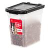 IRIS USA Airtight Dog Food Storage Container, WeatherPro, Up to 10 lbs, for Dog Cat Bird and Other Pet Food Storage Bin, Keep Fresh, Translucent Body, Made in USA, Clear/Black view 1