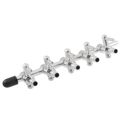 Jardin 5-Way Outlet Metal Aquarium Air Valve Distributor Splitter with 5mm Tube Diameter