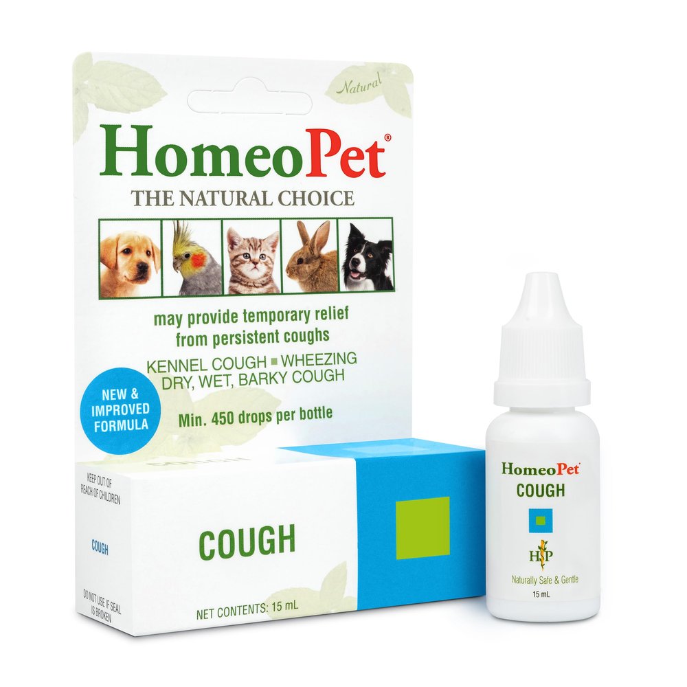 HomeoPet Cough, Safe and Natural Cough Supplement for Dogs, Cats, and Small Pets, 15 Milliliters