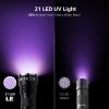 LE Black Light Flashlight, Small UV Lights with 21 LEDs, 395nm, Ultraviolet Light Detector for Invisible Ink Pens, Pet Dog Cat Urine Stain and More, AAA Batteries Included view 2