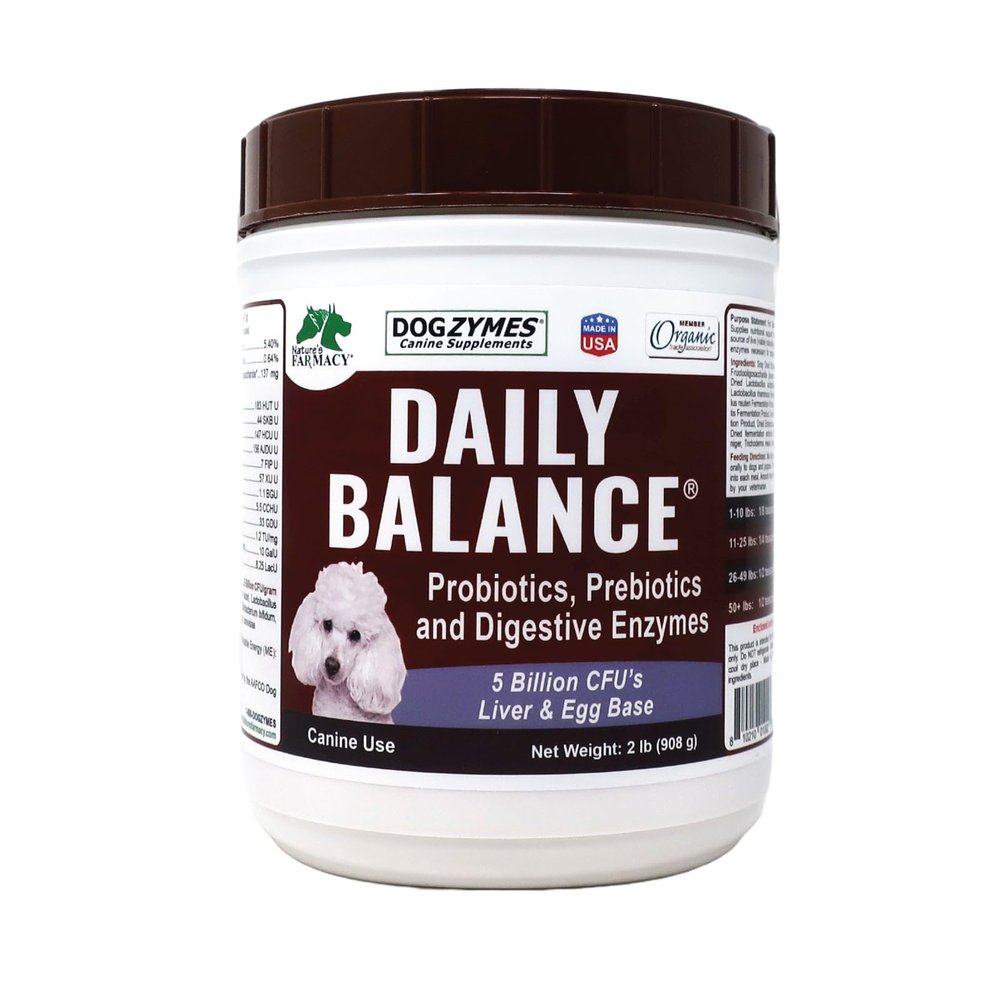 Dogzymes Probiotic Daily Balance - Supplies Nutritional Support and Live microorganisms for intestinal Well-Being as Well as enzymes for Proper Digestion. Liver and Egg Base. (2 Pound)
