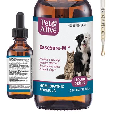 PetAlive EaseSure-M Nervous System Support for Dogs and Cats - Homeopathic Drops with Belladonna Passiflora and Scutellaria - Pet Involuntary Muscle Movements Trembling and Shaking - 2 Fl Oz