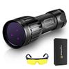 UniqueFire 1408 365nm Black Light UV Flashlight with 3 LEDs Professional UV Light,Powerful Blacklight Flashlight for Pet Urine Finding & Mineral, Antique Detection, Scorpion Search, etc view 1