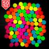 PROLOSO 50 Pcs Bouncy Balls Glow in The Dark Bouncing Rubber Ball Pet Toys Bright Neon Colors 1.25" view 1