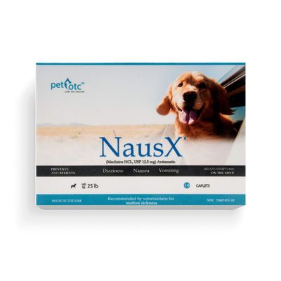 NausX Anti-Motion Sickness and Nausea Relief for Small Breed Dogs, Relief for Disorientation and Dizziness, 10 Tablets