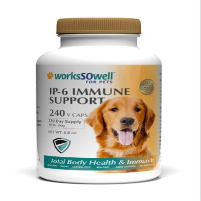 1-TDC WorksSoWell IP-6 Immune Support for Dogs 240 V-Caps Helps Promote Healthy Bones, Teeth, Kidney, Liver Functions and Cardiovascular Health Total Body Health and Immunity