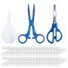 XUKE Sterile 40 Blue Umbilical Cord Clamps for Veterinary, Home Birth, Obstetrical Kit, Midwife Emergency Birth Supply, Ear Syringe, Snot Sucker, Mucus Sucker and Nasal Bulb Syringe view 1