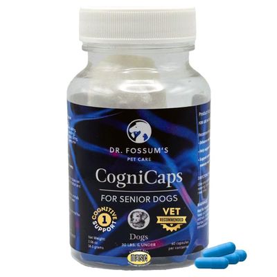 CogniCaps Dog Dementia Calming Cognitive Supplement - Clinically Studied Senior Dog Brain Health Support for Confusion, Pacing, Nighttime Restlessness, Anxiety, Disorientation, 60 Caps