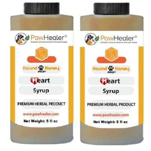 Hound Honey: Heart Syrup 2PAK - Herbal Remedy for Dog's Cough - 5 fl oz/ea = 10 fl oz Total - Suppressant - Herbal Remedy - Gagging & Wheezing Due to Heart